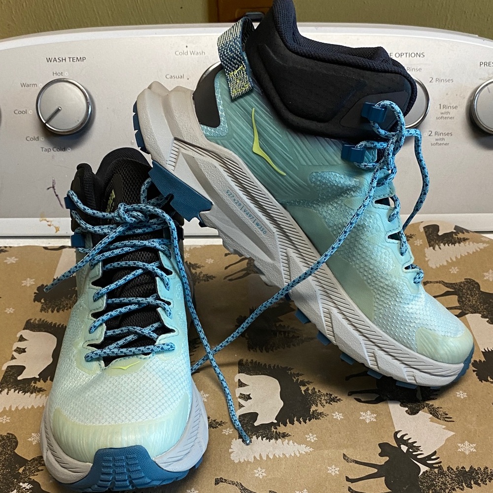 Hoka Sky Blue and Black Trail Sneakers Womens 7.5B